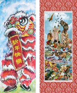 Stan Chan, Dragon, 2020 (left) ; Kerry Ann Lee, Half Heaven - Half Heartache, 2021 (right)