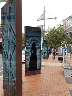 The lightboxes installed at Courtenay Place. 