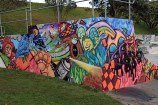 Newlands skate park mural, Ghtsie in collaboration with Newlands youth