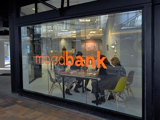 View of Moodbank from outside of building.