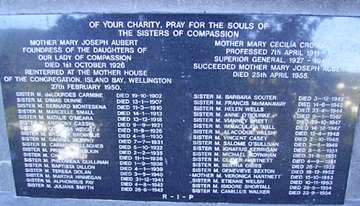 Gravestone of Suzanne Aubert and the Sisters of Compassion.