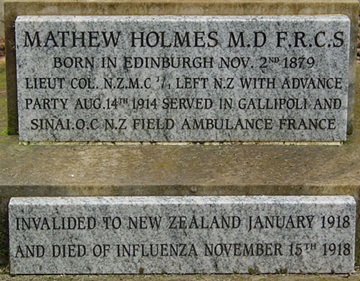 Gravestone of Matthew Holmes.