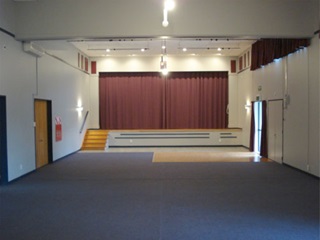 The Linden Comunity Centre hall and stage.