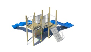 A concept design of the new slides for the Breaker Bay playground.