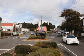 The intersection of Russell Terrace, Riddiford Street, Mansfield Street and Rhodes Street in Newtown.