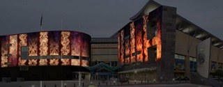 Image of how the Ahi Kā projection on Te Papa will look