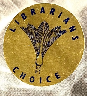 A close-up of a Librarians Choice sticker. 