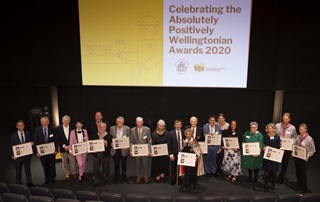 Image of the 2020 Absolutely Positively Wellington winners at award ceremony