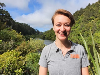 Photo of Zealandia ranger Rachel Selwyn who is passionate about the hihi.