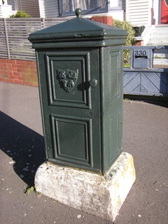 The electrical junction box on Adelaide Road. 