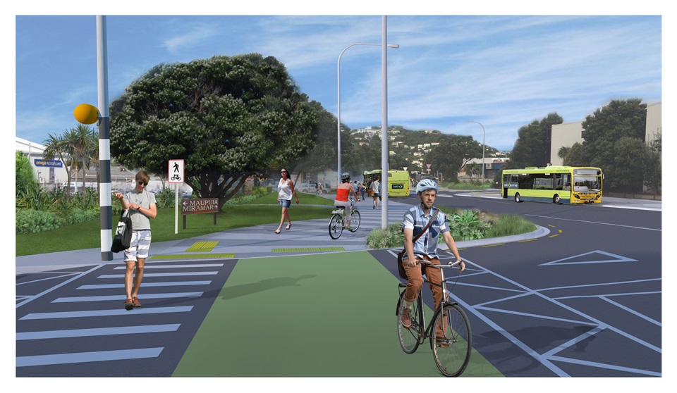 Artist impression of the new walking and biking paths being constructed in Miramar