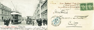 Postcard featuring Jervois Quay circa 1905