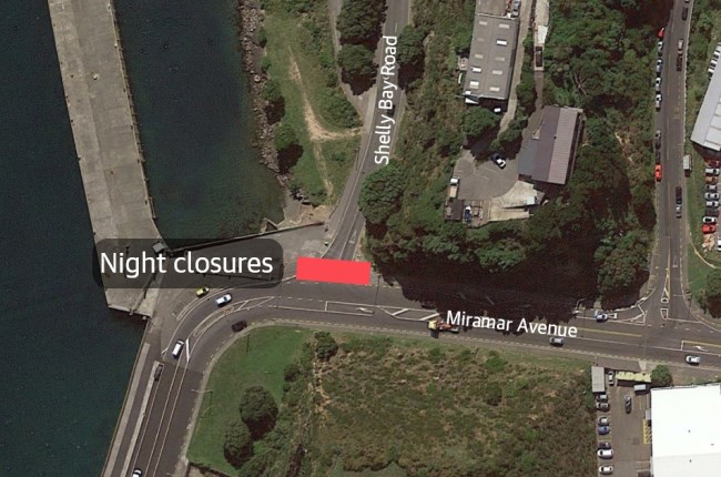 Shelly Bay Road intersection to be closed overnight