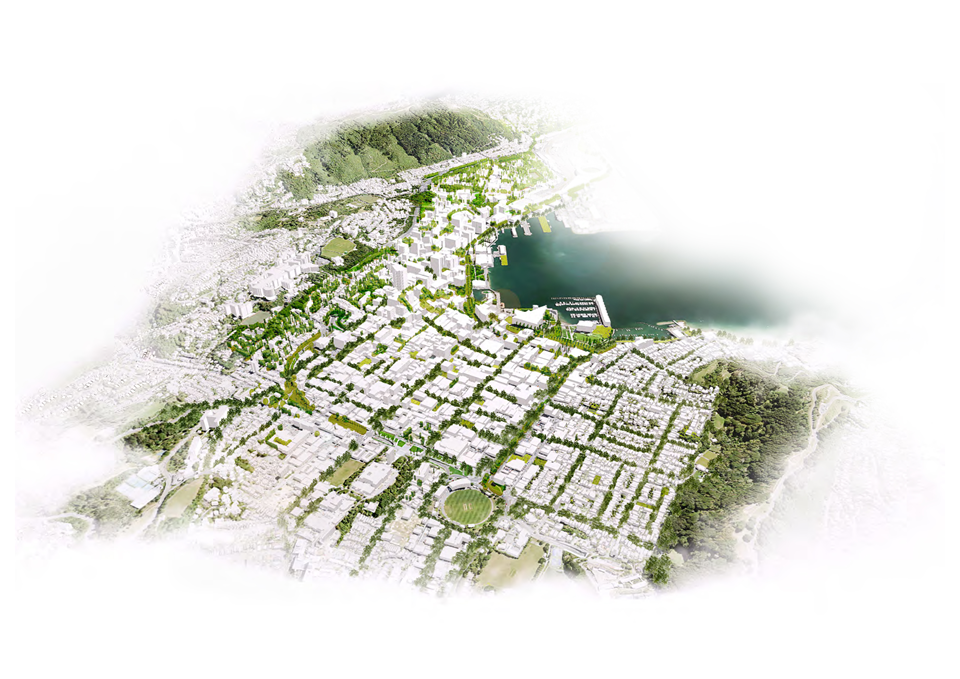 Artist impression of the Green Network Plan for Wellington