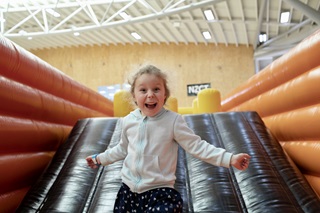 Young girl on an inflatable.