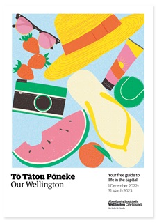 Illustration of Summer Our Wellington Magazine cover.