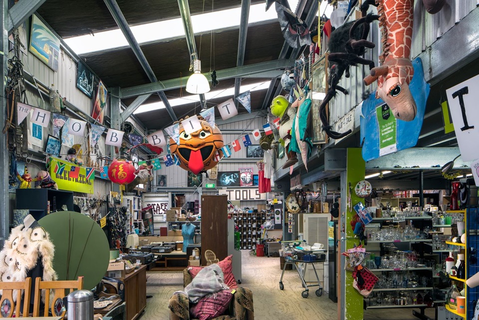 Wide angle lens landscape of Tip Shop interior