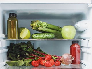 Containers in the fridge,
