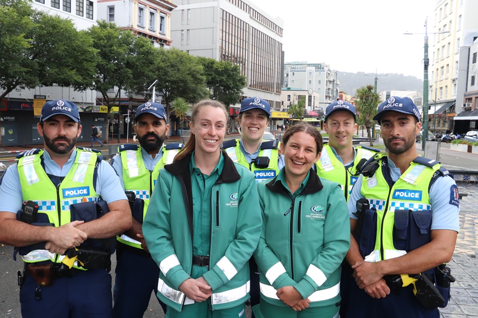 Wellington Free Ambulance and Police join forces in Courtenay Place