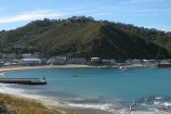 Panorama shot of Island Bay beach.
