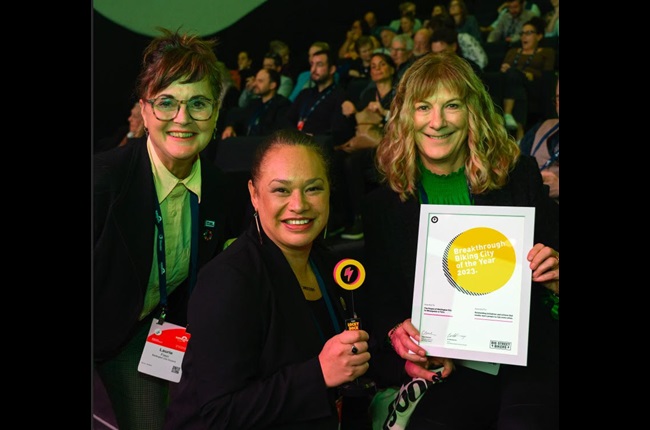 Wellington wins Breakthrough Biking City of the Year Award