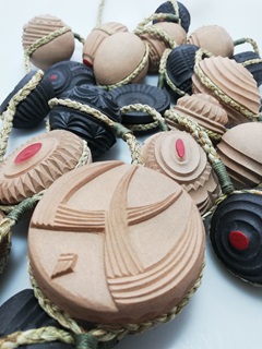 Collection of clay artwork. 
