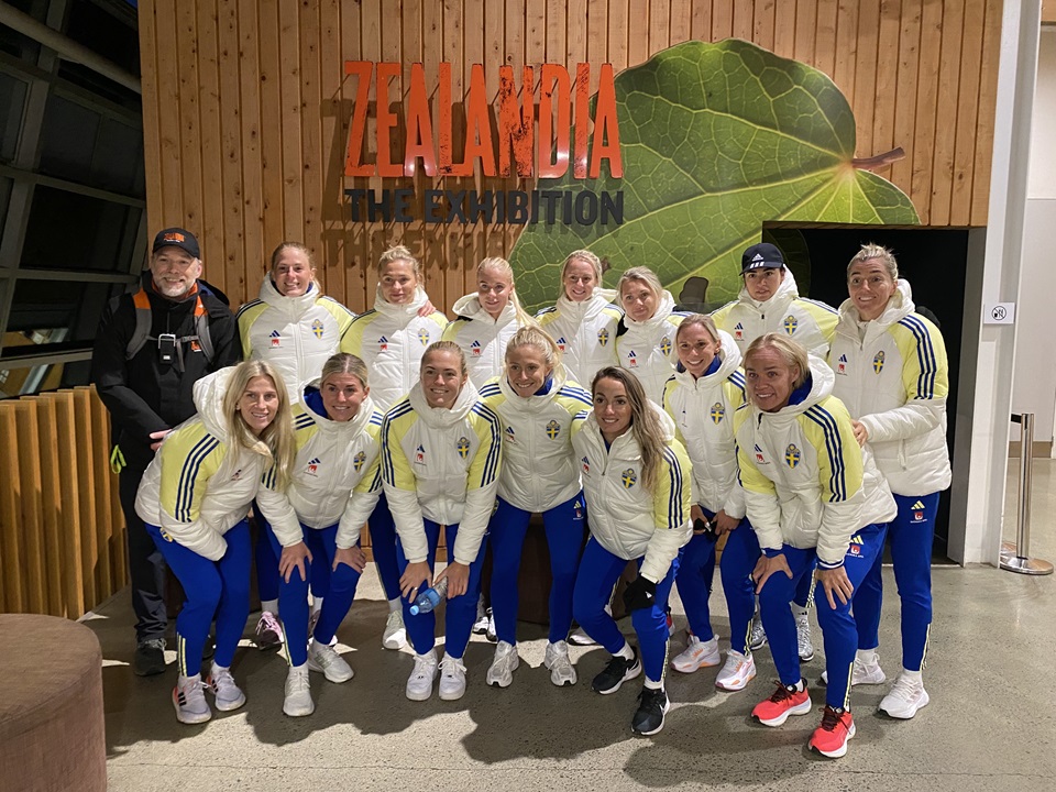 The Swedish women's football team visiting Zealandia