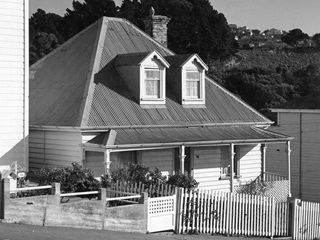 Black and white photo of Nairn Street Cottage.