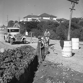 Drainage Works by Wellington City Council Workmen.