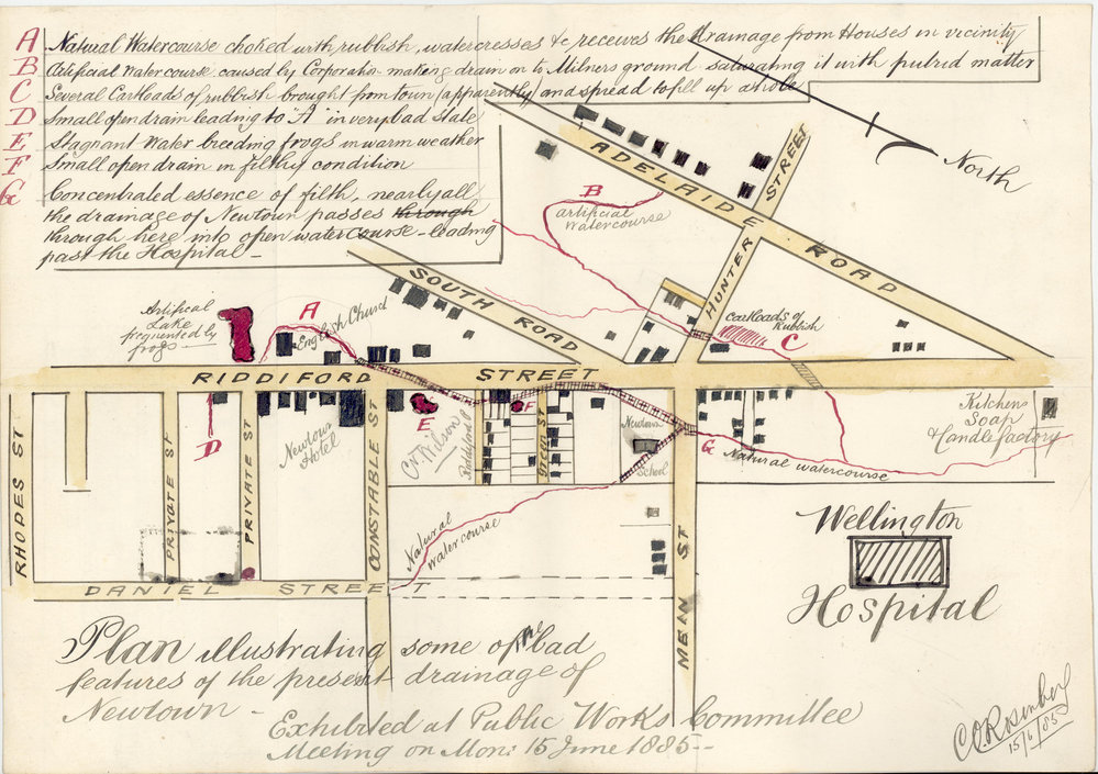 Petition map submitted by Newtown residents requesting drainage work to be carried out.
