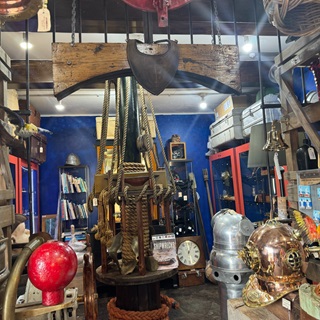 Inside of a shipwreck themed store.