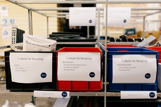 Image of E waste recycling bins at Te Aro Zero Waste