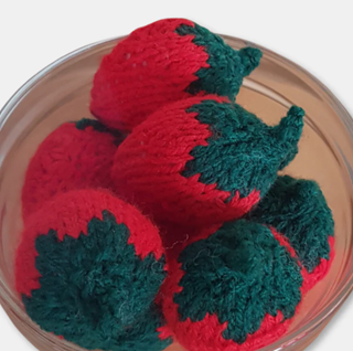 Crocheted strawberries.