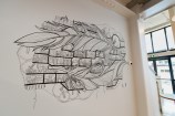 Painted mural on the wall.