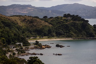 View of hills and the coast.
