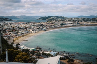 View over Lyall Bay beach.