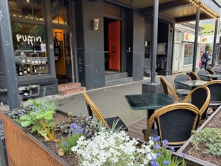 Parklet outside puffin bar.