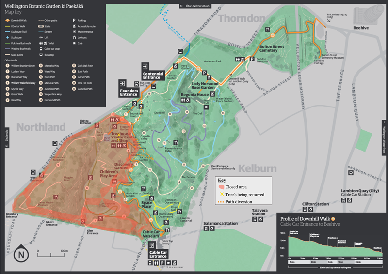 Map of detours for public to use while some parts of gardens restricted. Map of detours for public to use while some parts of gardens restricted.