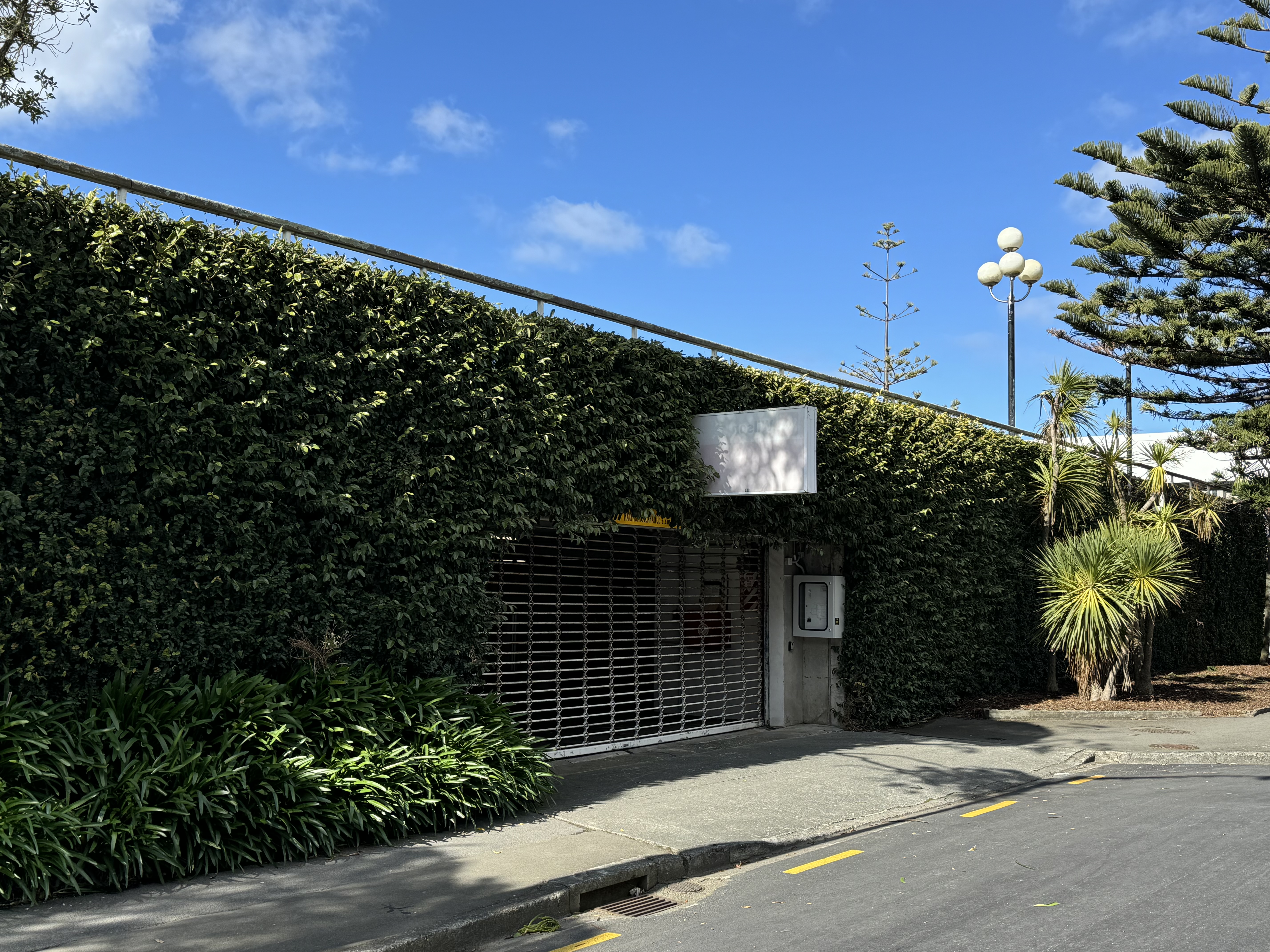 Frank Kitts Park car park door opening on Jervois Quay.