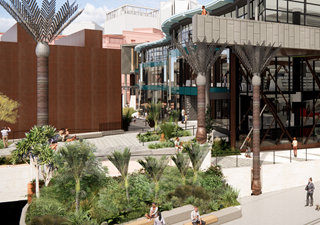 Te Matapihi ki te Ao Nui, artist impression from Harris Street.  