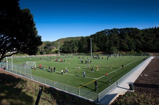 Children's sports on Wakefield Park, Island Bay.