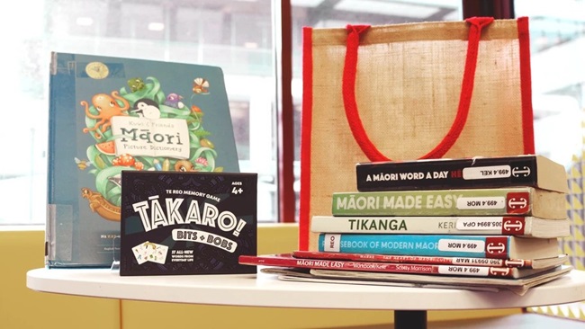 Image of the Te Reo kete kit at Wellington libraries
