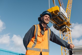 Image of Dylan and the crane