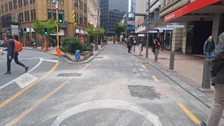 Road with sealed potholes.