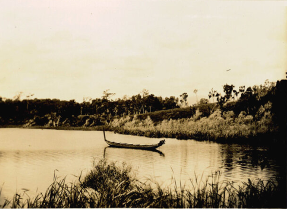 Canoe in the water.