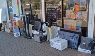 Ewaste outside a community centre.