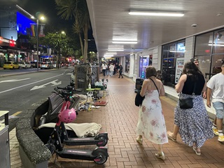 Night-time activity in Courtenay Place.