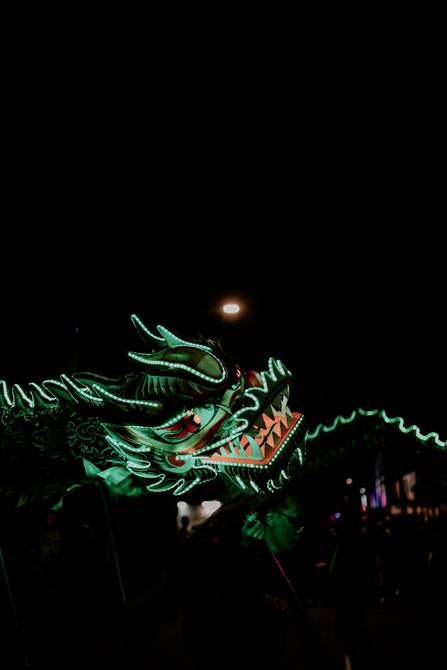LED dragon at a festival.