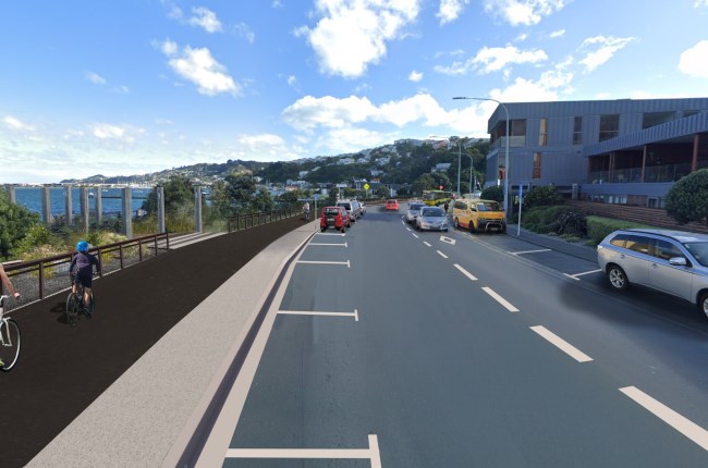 Artist impression of works at Greta Point.