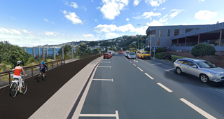 Artist impression of works at Greta Point.
